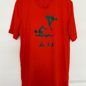 Adidas orange of university of miami Swim dive Tee
